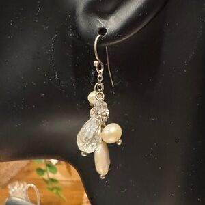 Elegant Silver and Pearl Drop Earrings